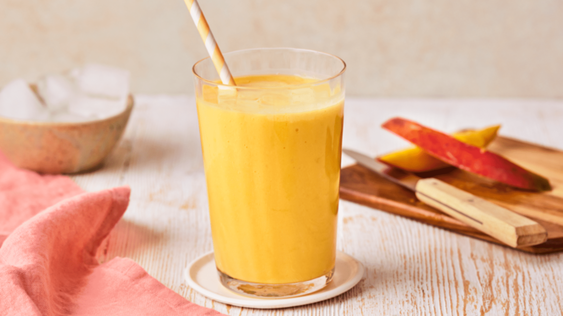 Smoothie Ricoré au lait : mangue et fleur d'oranger - Recette