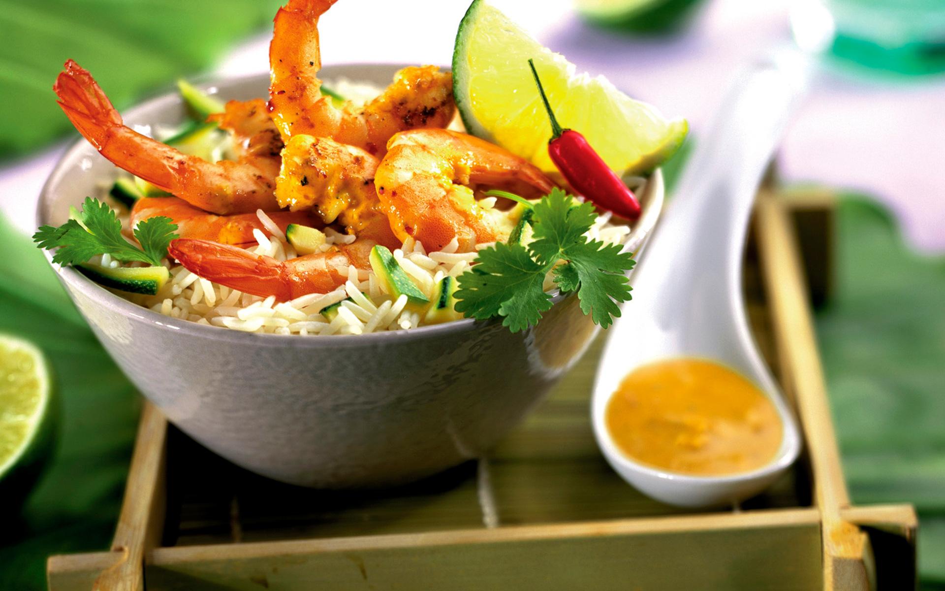 Recettes au curry : riz, sauce, crevettes