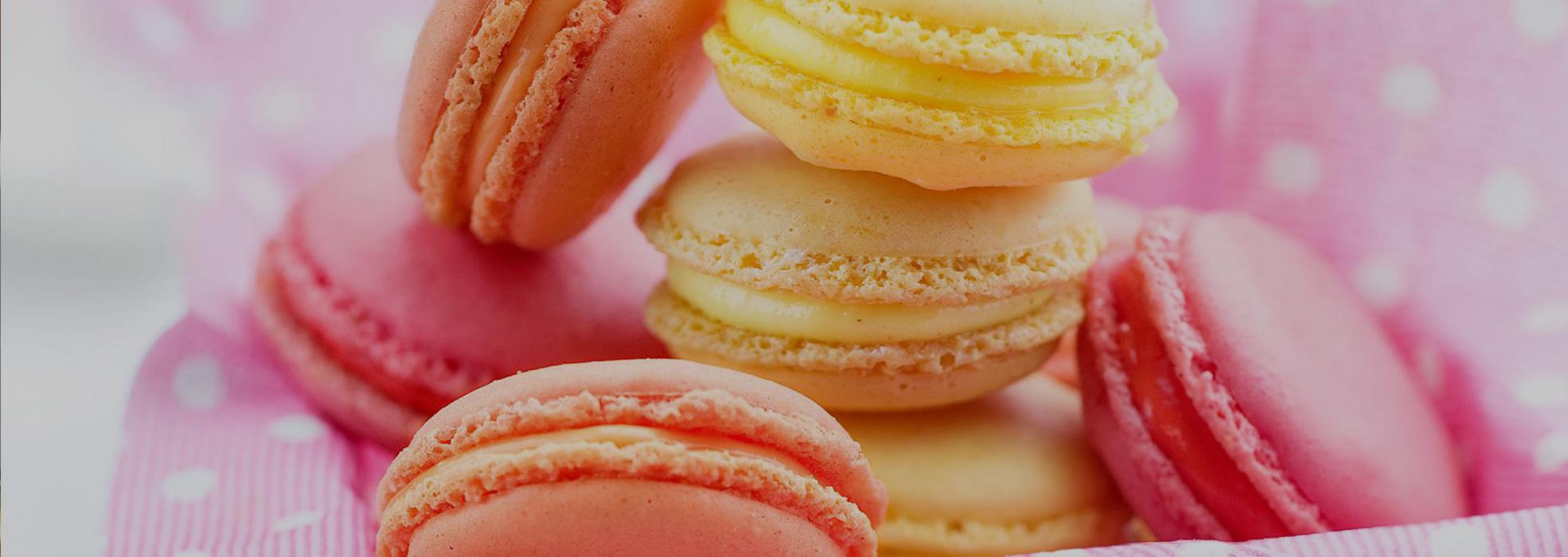 Lemon, orange and strawberry macaroons