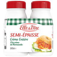 La Crème entière semi-épaisse de Normandie en bouteille
