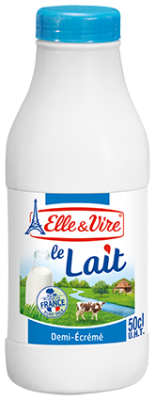 Lait demi-écrémé 50 CL - Nos laits - Elle & Vire