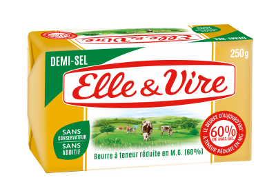 La Plaquette 60% demi-sel - Le beurre - Elle & Vire
