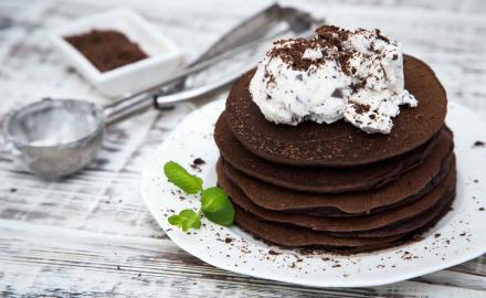 Crêpes menthe chocolat et chantilly