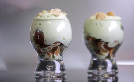 Verrine de champignons, espuma Sublime et herbes