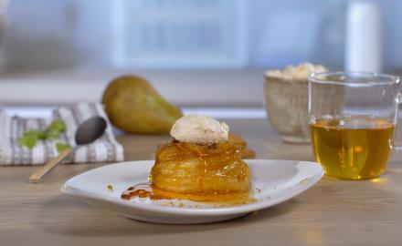 Mini tatin poires-speculoos chantilly