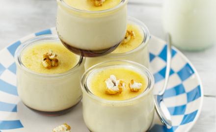 Crème caramel et pop-corn