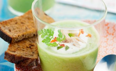 Gaspacho concombre et poivron