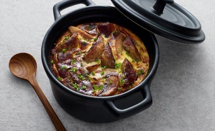 Gratin de champignons en cocotte