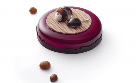 Chestnut and blackcurrant Entremets