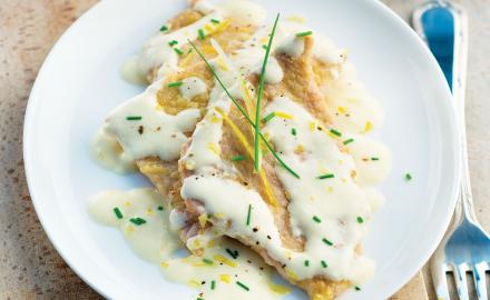 Picatta de veau au citron, crème et ciboulette