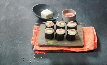 Makis de carré frais à la truite «sésame-citron vert»