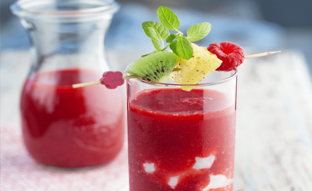 Jus de framboise et douceur glacée