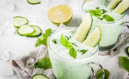 Gaspacho de concombre a la menthe