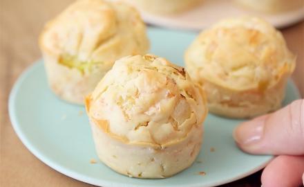 Muffin au saumon fumé et au poireau