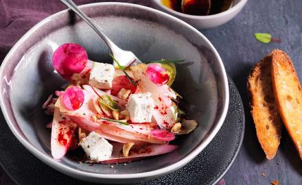 Salade d'endives et betteraves au fromage frais