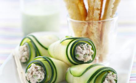 COURGETTE AND SARDINE RILLETTES ROLLS