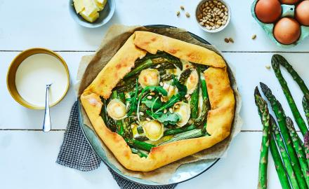 Tarte rustique asperges et chèvre