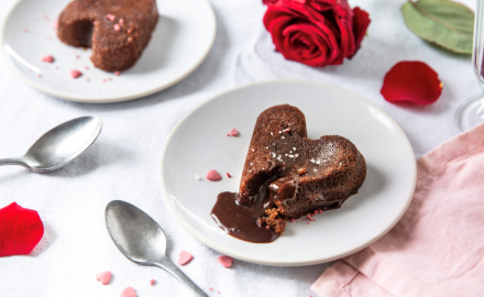 Cœurs coulants au chocolat et fleur de sel