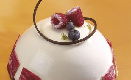 DOME OF STRAWBERRY AND CREAM CHEESE MOUSSE