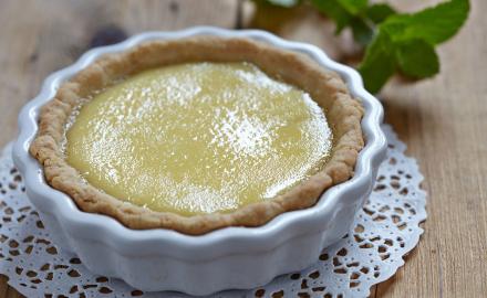 Tartelettes au citron vert et sa tuile au carambar