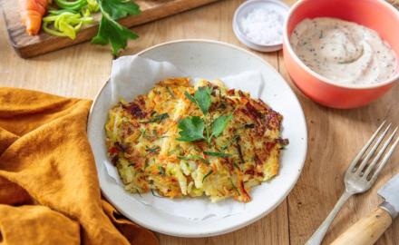 Galettes de pommes de terre et légumes