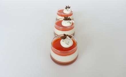 Panna Cotta au cream cheese avec orange sanguine et anis étoilé