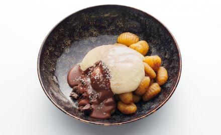 Gnocchi Vanilla Infused Chocolate Sauce