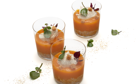 Vellutata di carote e polpa di granchio