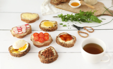 Tartines petits déjeuner salées et sucrées