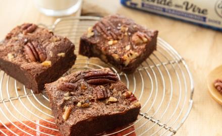 Brownies pécan et fleur de sel