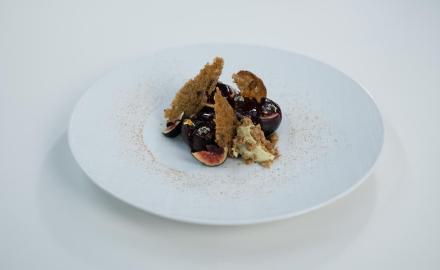 Baked Figs Sollies & pinenut,  purple shiso Chantilly