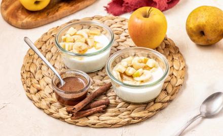 SALADE DE FRUITS D’AUTOMNE AU FROMAGE BLANC