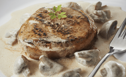 Grenadin de veau normand aux champignons de Paris