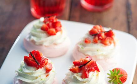 Meringues Crème au Mascarpone et fraises vanille citron