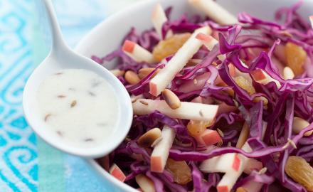 Salade de chou rouge et Pink Lady