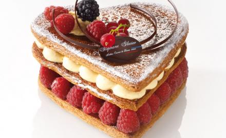 Rasberry and Vanilla Millefeuille Heart