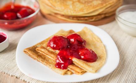 Crêpes gourmandes aux fraises