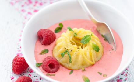 Pudding Citron Vanille et Crème de framboises