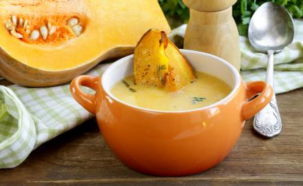 Velouté de butternut à la crème fraiche Elle & Vire