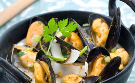 Marinières de moules au lait de coco