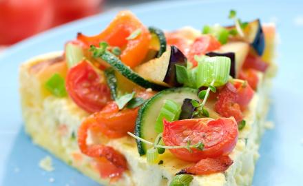 Tarte au fromage et légumes grillés