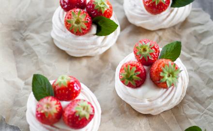 Meringues aux fraises