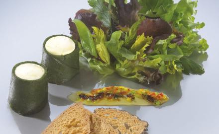 Salad of Cream Cheese Bites in Herb Crust