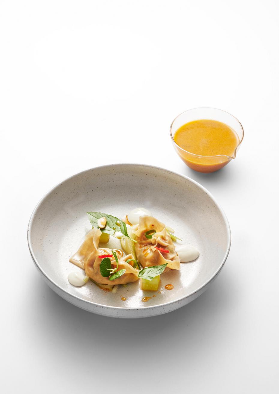 Wontons de lapin / Bouillon Sour